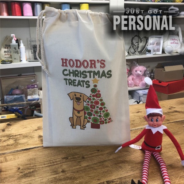Personalised Dog Santa Sack - Yellow Labrador - Hodor Design